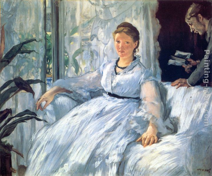 Reading painting - Eduard Manet Reading art painting